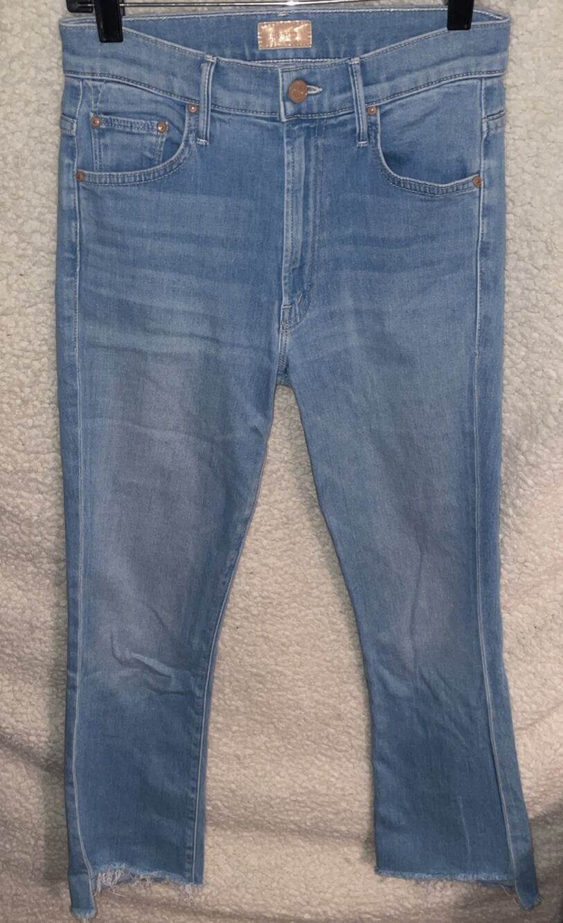 Mother Jeans Womens 26 Blue Denim Crop Hold My Hand Insider Crop Step Fray Jeans